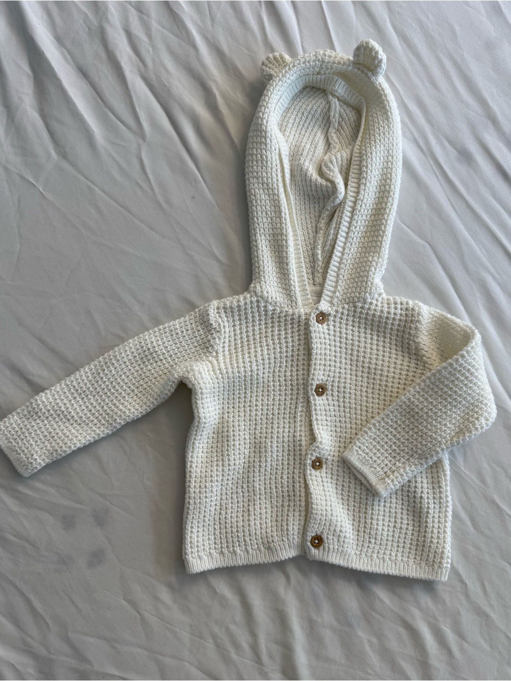 Carter's Cream Knit Hooded Cardigan with Bear Ears